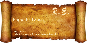 Rapp Elizeus névjegykártya